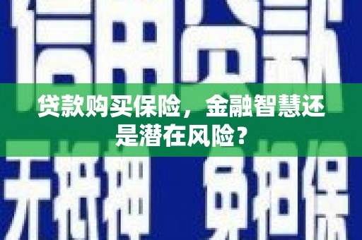 澜沧贷款购买保险，金融智慧还是潜在风险？