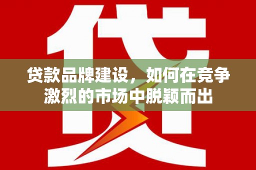 澜沧贷款品牌建设，如何在竞争激烈的市场中脱颖而出