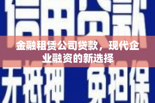 澜沧金融租赁公司贷款，现代企业融资的新选择