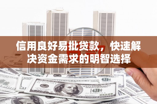 澜沧信用良好易批贷款，快速解决资金需求的明智选择