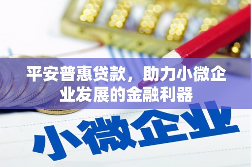 澜沧平安普惠贷款，助力小微企业发展的金融利器