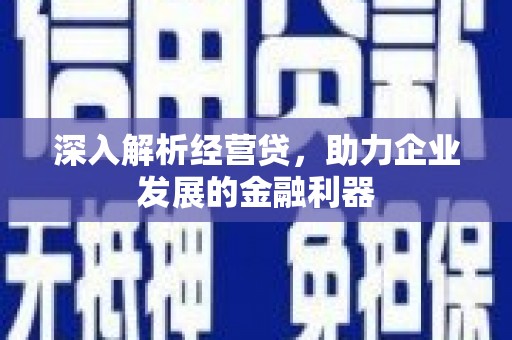 澜沧深入解析经营贷，助力企业发展的金融利器