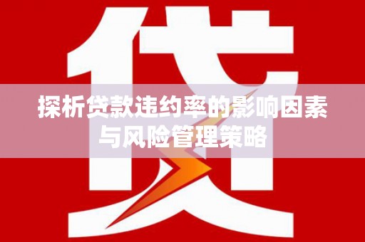 澜沧探析贷款违约率的影响因素与风险管理策略