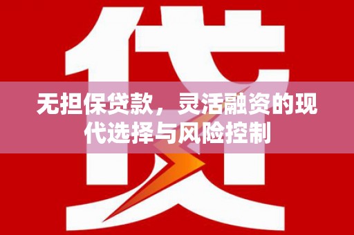澜沧无担保贷款，灵活融资的现代选择与风险控制