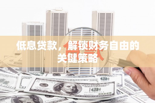 澜沧低息贷款，解锁财务自由的关键策略