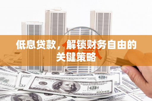 澜沧低息贷款，解锁财务自由的关键策略