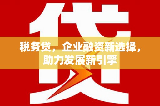 澜沧税务贷，企业融资新选择，助力发展新引擎
