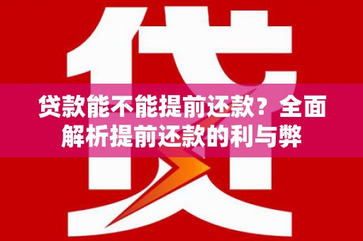 澜沧贷款能不能提前还款？全面解析提前还款的利与弊