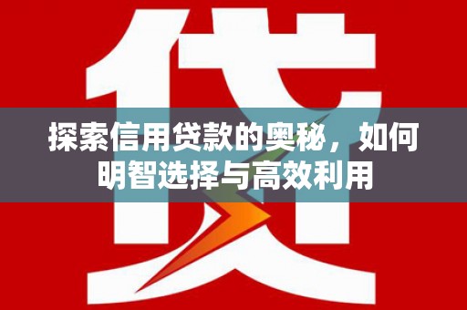 澜沧探索信用贷款的奥秘，如何明智选择与高效利用