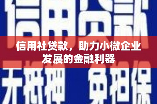 澜沧信用社贷款，助力小微企业发展的金融利器