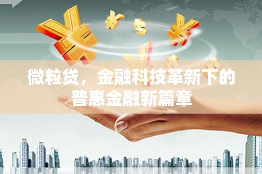 澜沧微粒贷，金融科技革新下的普惠金融新篇章