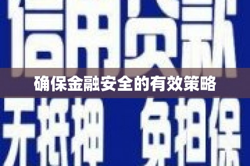 澜沧确保金融安全的有效策略